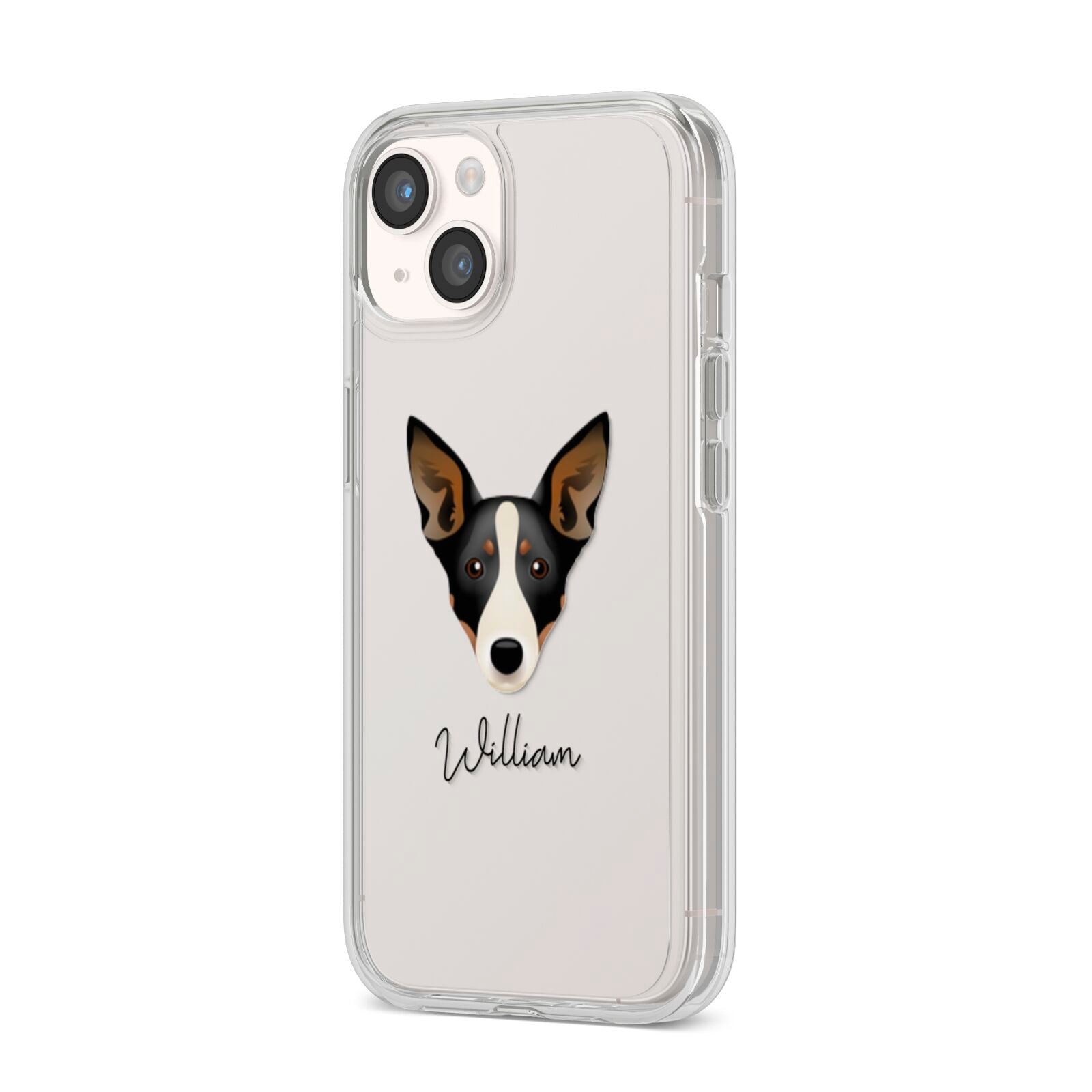 Lancashire Heeler Personalised iPhone 14 Clear Tough Case Starlight Angled Image