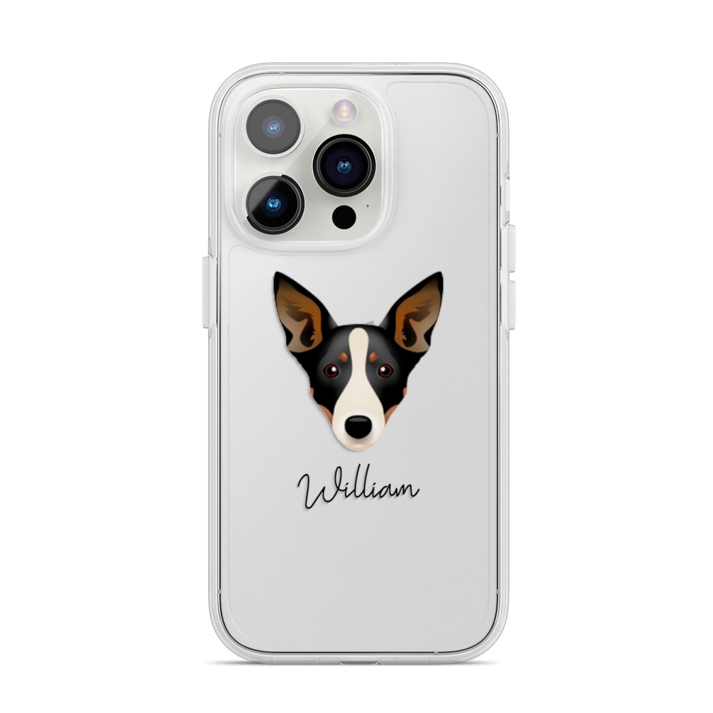 Lancashire Heeler Personalised iPhone 14 Pro Clear Tough Case Silver