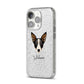 Lancashire Heeler Personalised iPhone 14 Pro Glitter Tough Case Silver Angled Image