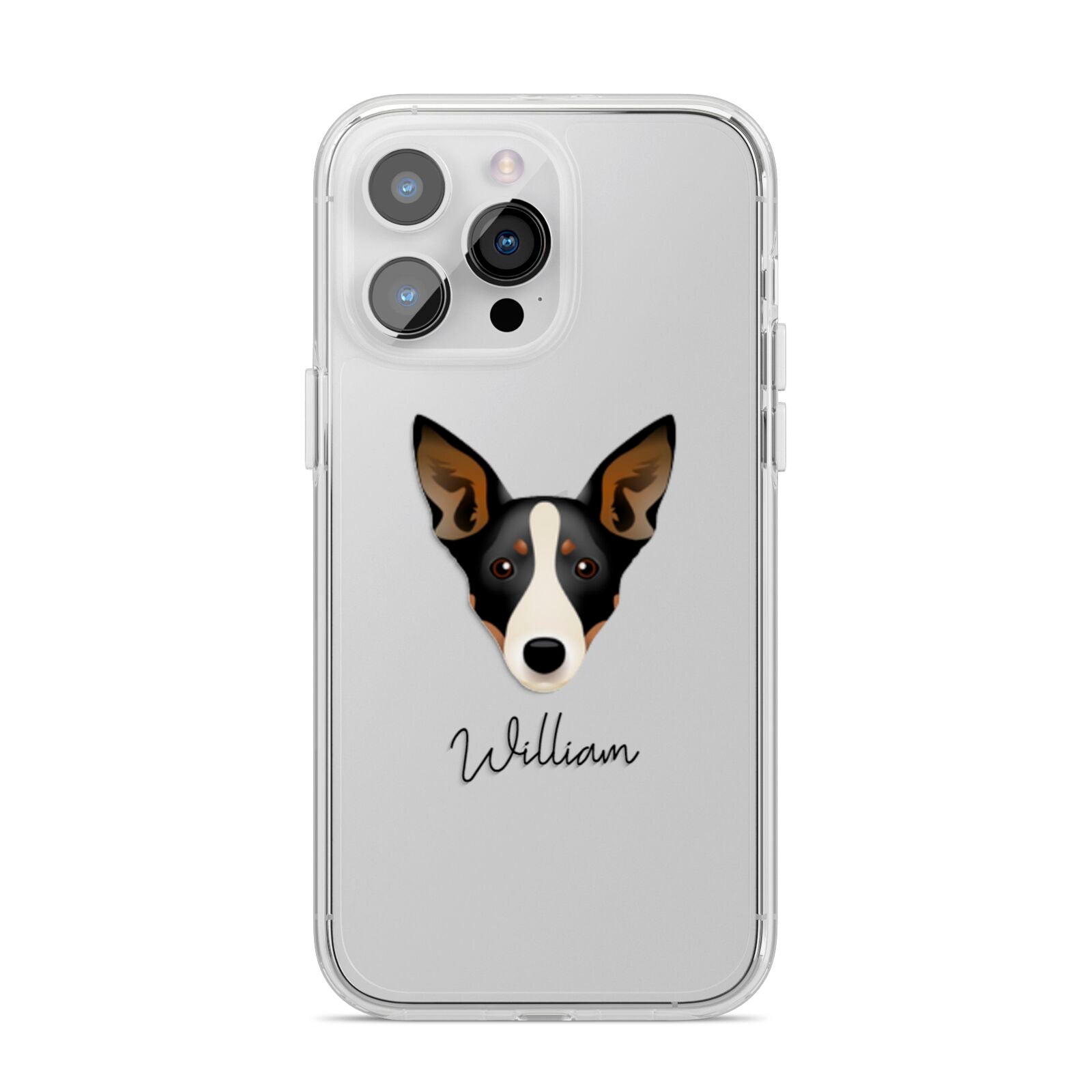 Lancashire Heeler Personalised iPhone 14 Pro Max Clear Tough Case Silver