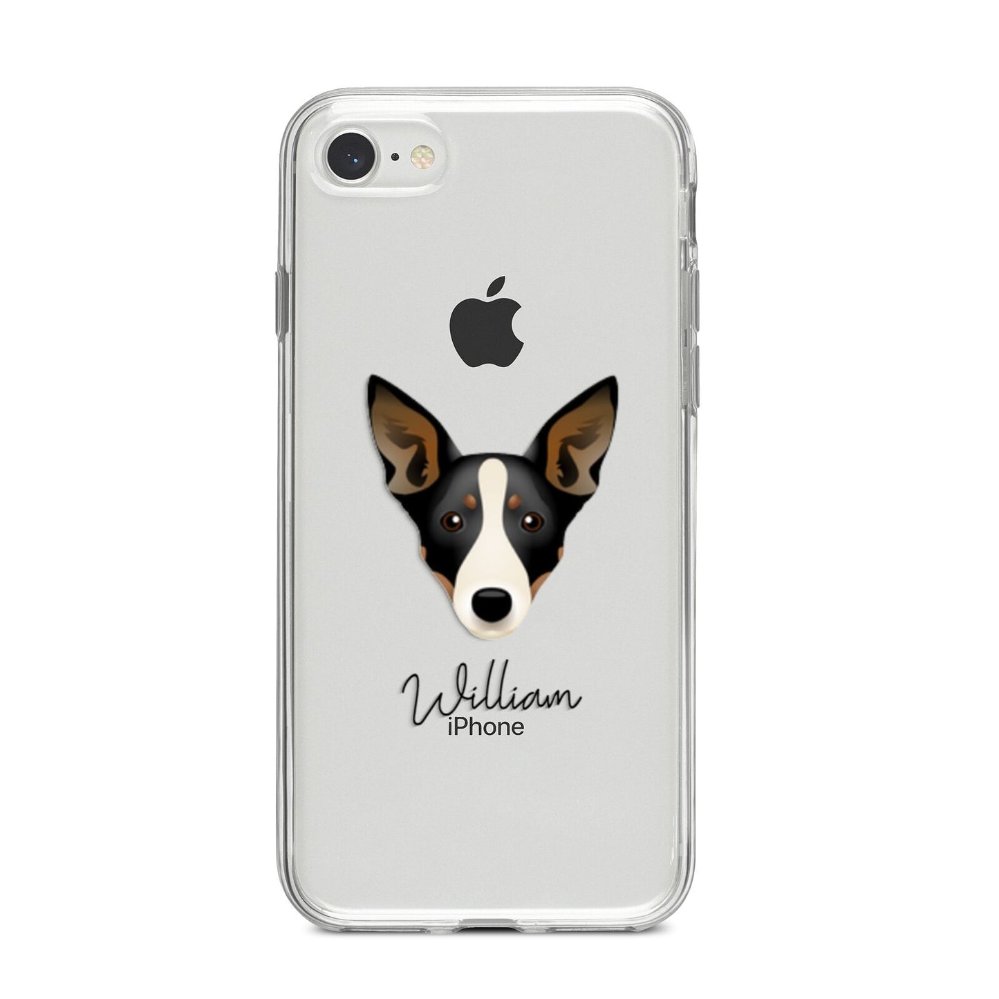 Lancashire Heeler Personalised iPhone 8 Bumper Case on Silver iPhone