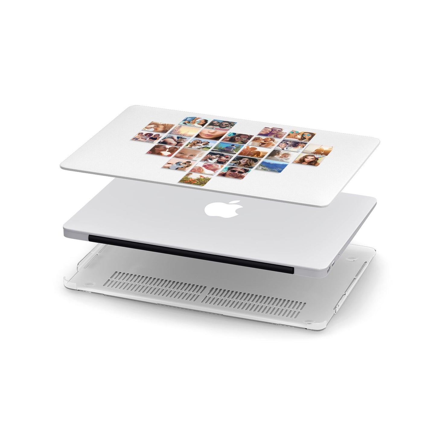 Large Heart Photo Montage Upload Apple MacBook Case in Detail