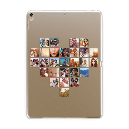 Large Heart Photo Montage Upload Apple iPad Gold Case