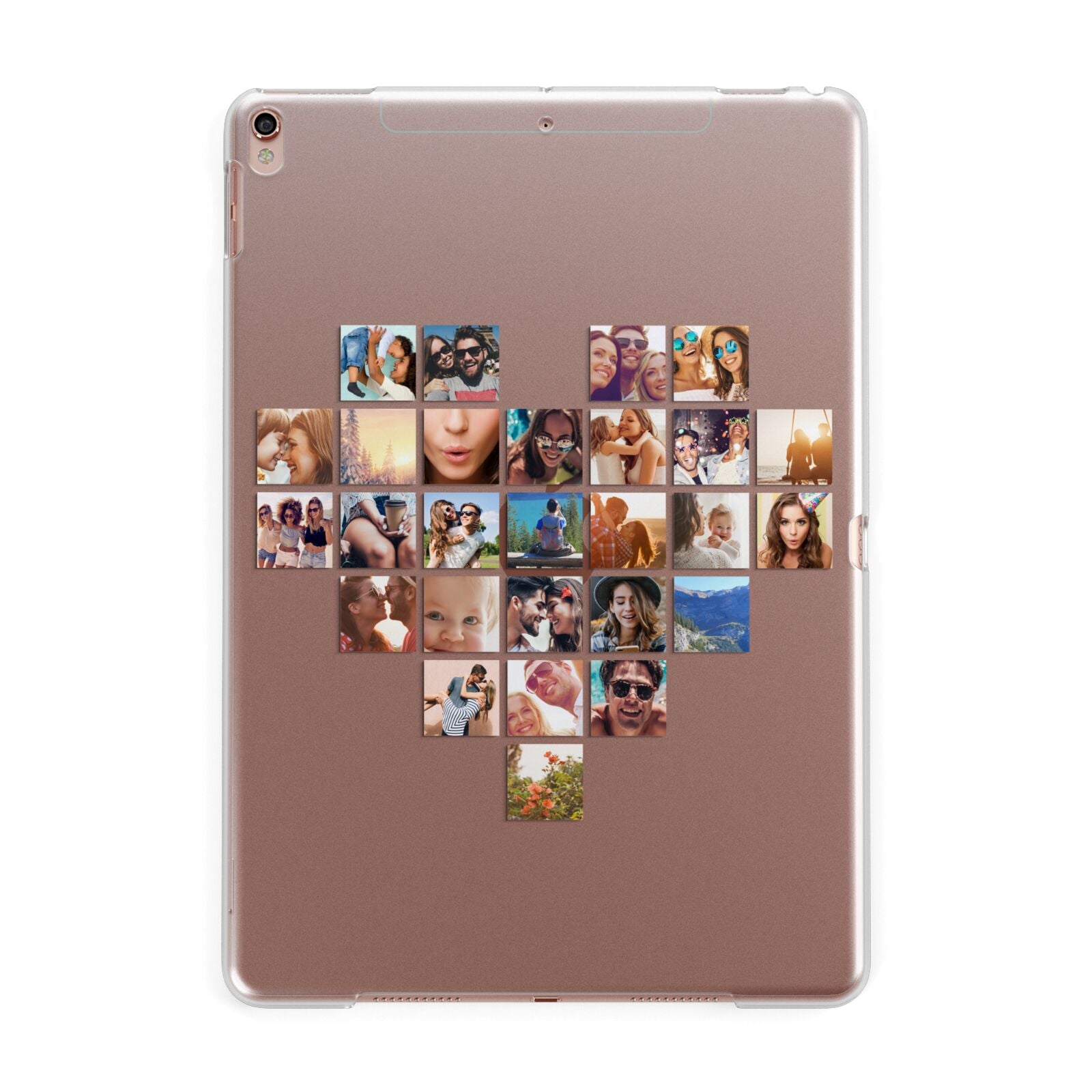 Large Heart Photo Montage Upload Apple iPad Rose Gold Case