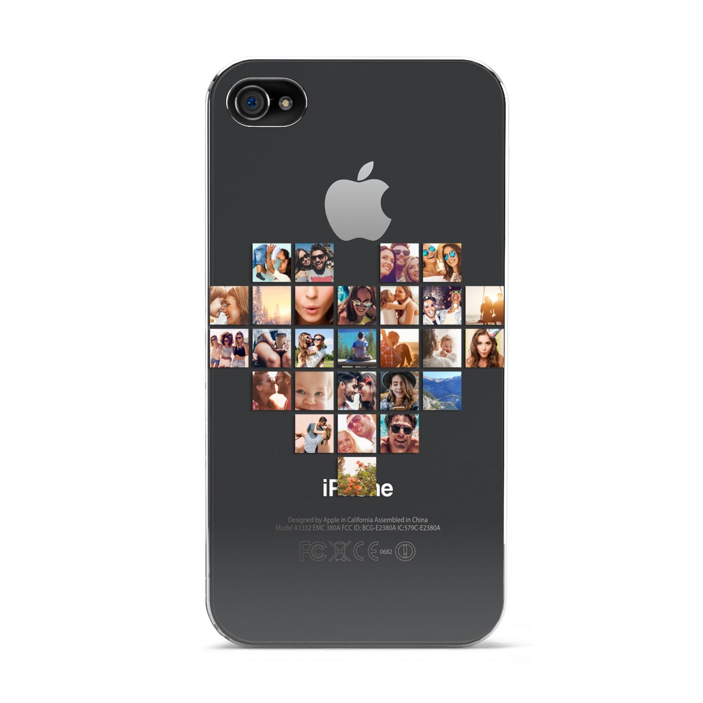Large Heart Photo Montage Upload Apple iPhone 4s Case