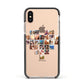 Large Heart Photo Montage Upload Apple iPhone Xs Impact Case Black Edge on Gold Phone