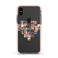 Large Heart Photo Montage Upload Apple iPhone Xs Impact Case Pink Edge on Black Phone