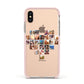 Large Heart Photo Montage Upload Apple iPhone Xs Impact Case Pink Edge on Gold Phone