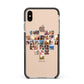Large Heart Photo Montage Upload Apple iPhone Xs Max Impact Case Black Edge on Gold Phone
