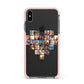 Large Heart Photo Montage Upload Apple iPhone Xs Max Impact Case Pink Edge on Black Phone
