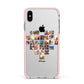 Large Heart Photo Montage Upload Apple iPhone Xs Max Impact Case Pink Edge on Silver Phone