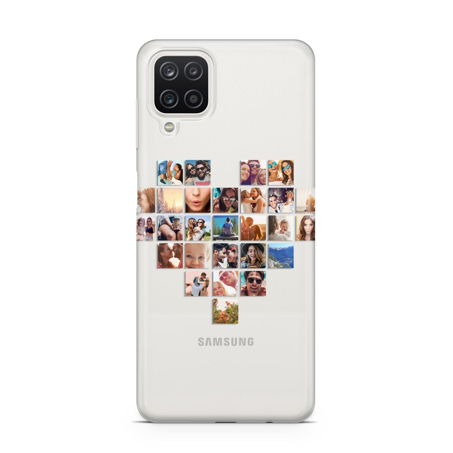 Large Heart Photo Montage Upload Samsung A12 Case
