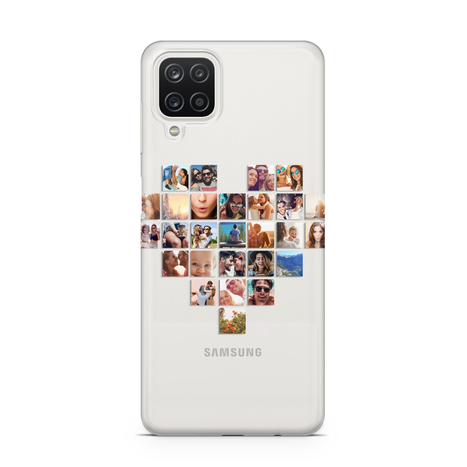Large Heart Photo Montage Upload Samsung A12 Case