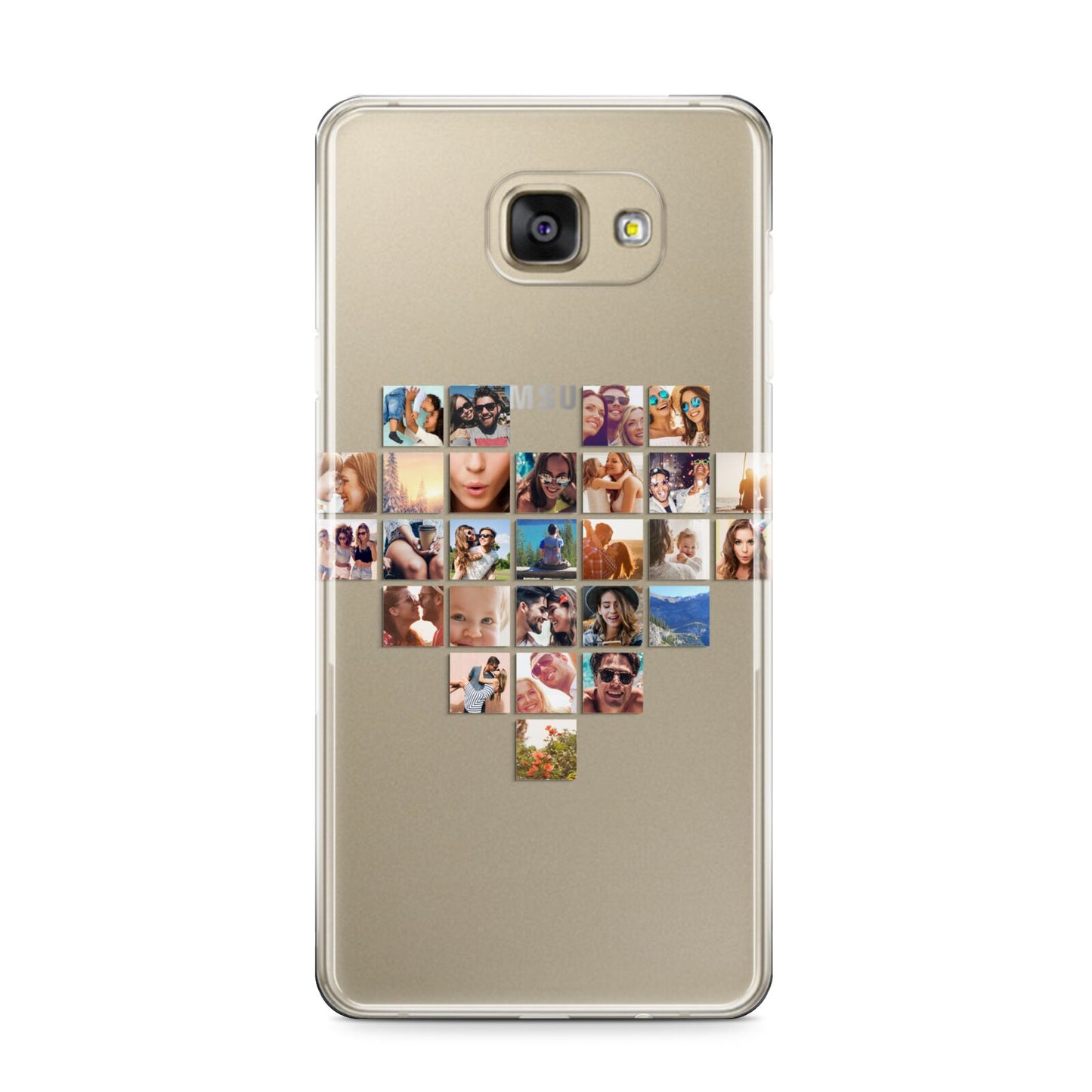 Large Heart Photo Montage Upload Samsung Galaxy A9 2016 Case on gold phone