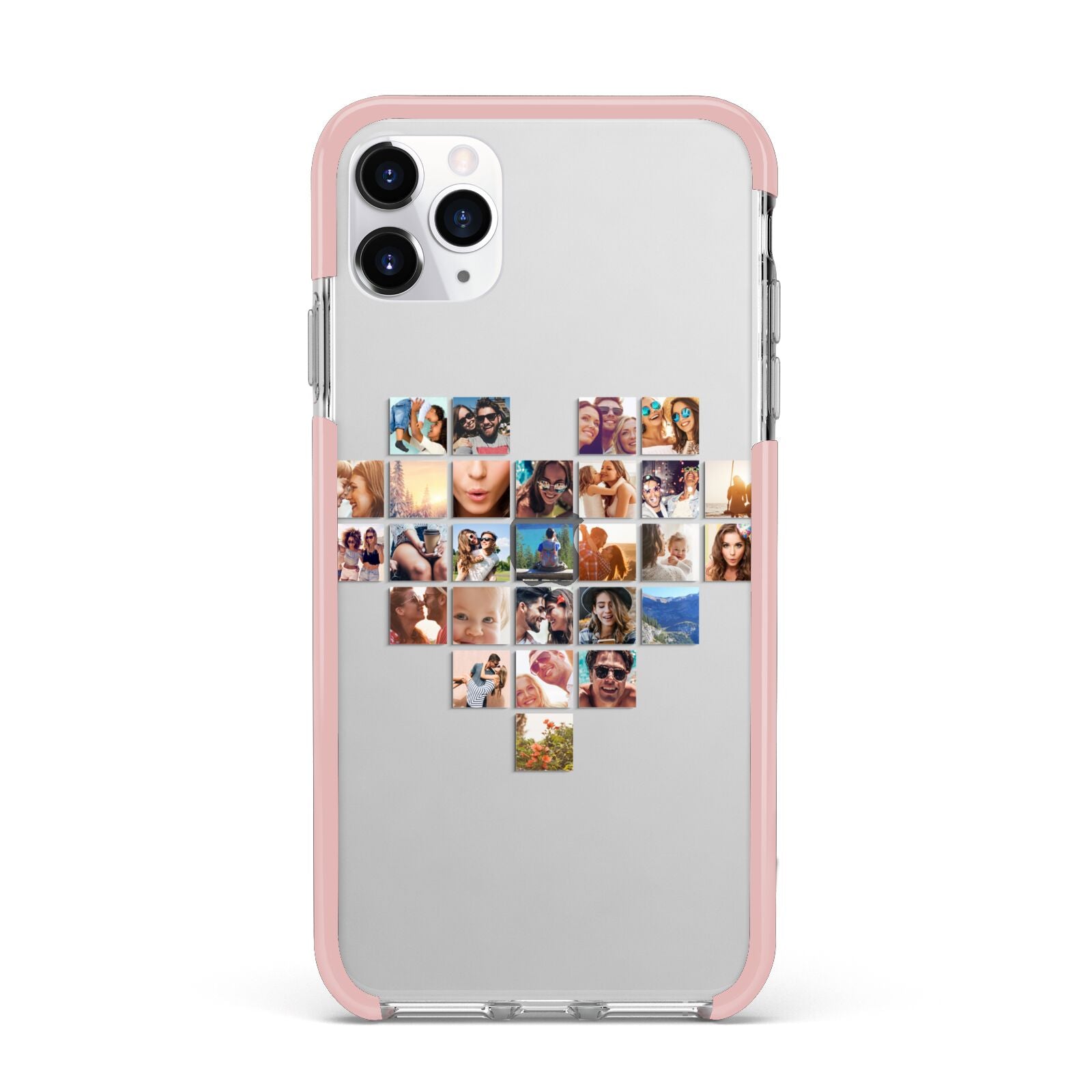 Large Heart Photo Montage Upload iPhone 11 Pro Max Impact Pink Edge Case
