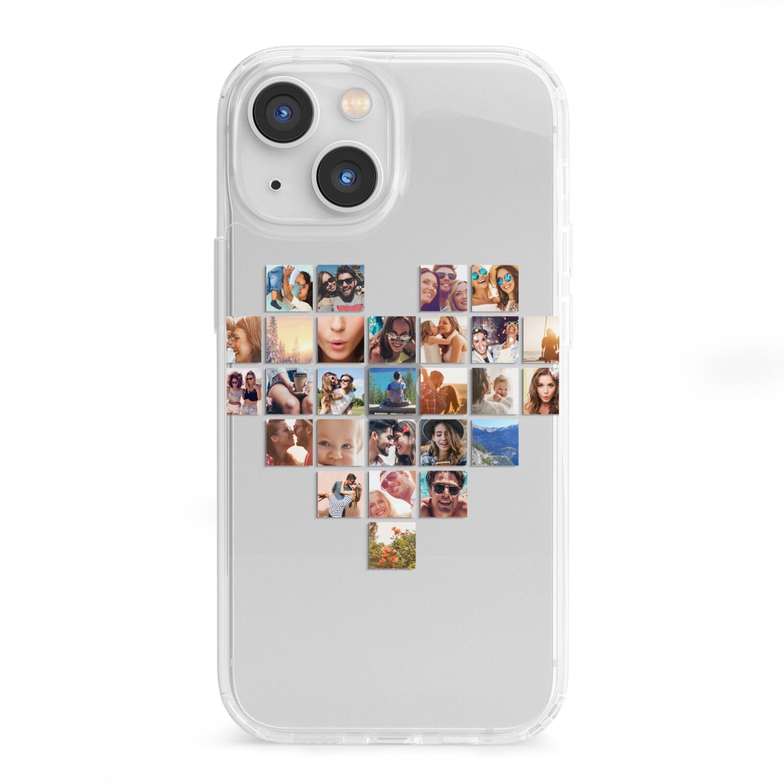 Large Heart Photo Montage Upload iPhone 13 Mini Clear Bumper Case