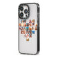 Large Heart Photo Montage Upload iPhone 13 Pro Black Impact Case Side Angle on Silver phone
