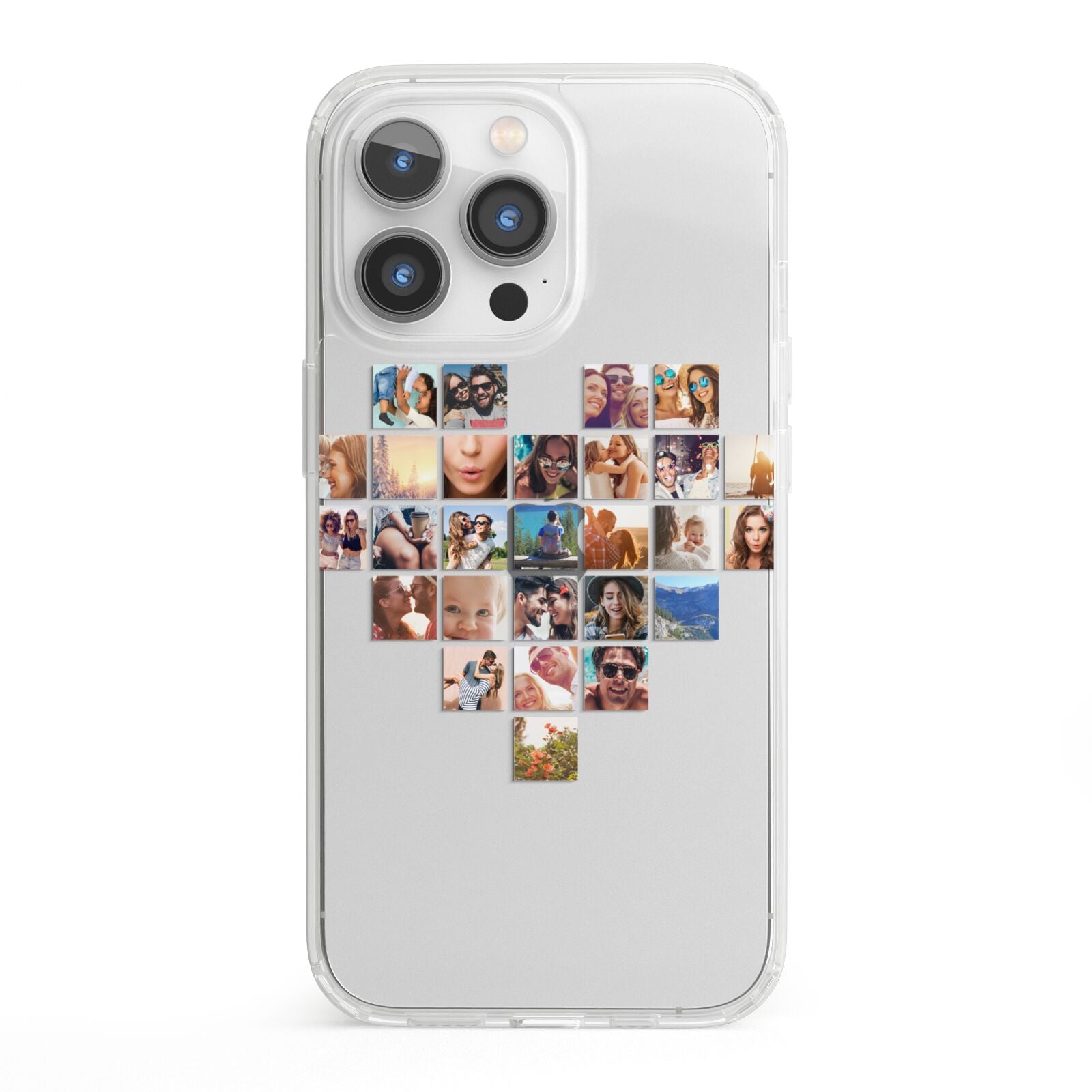 Large Heart Photo Montage Upload iPhone 13 Pro Clear Bumper Case
