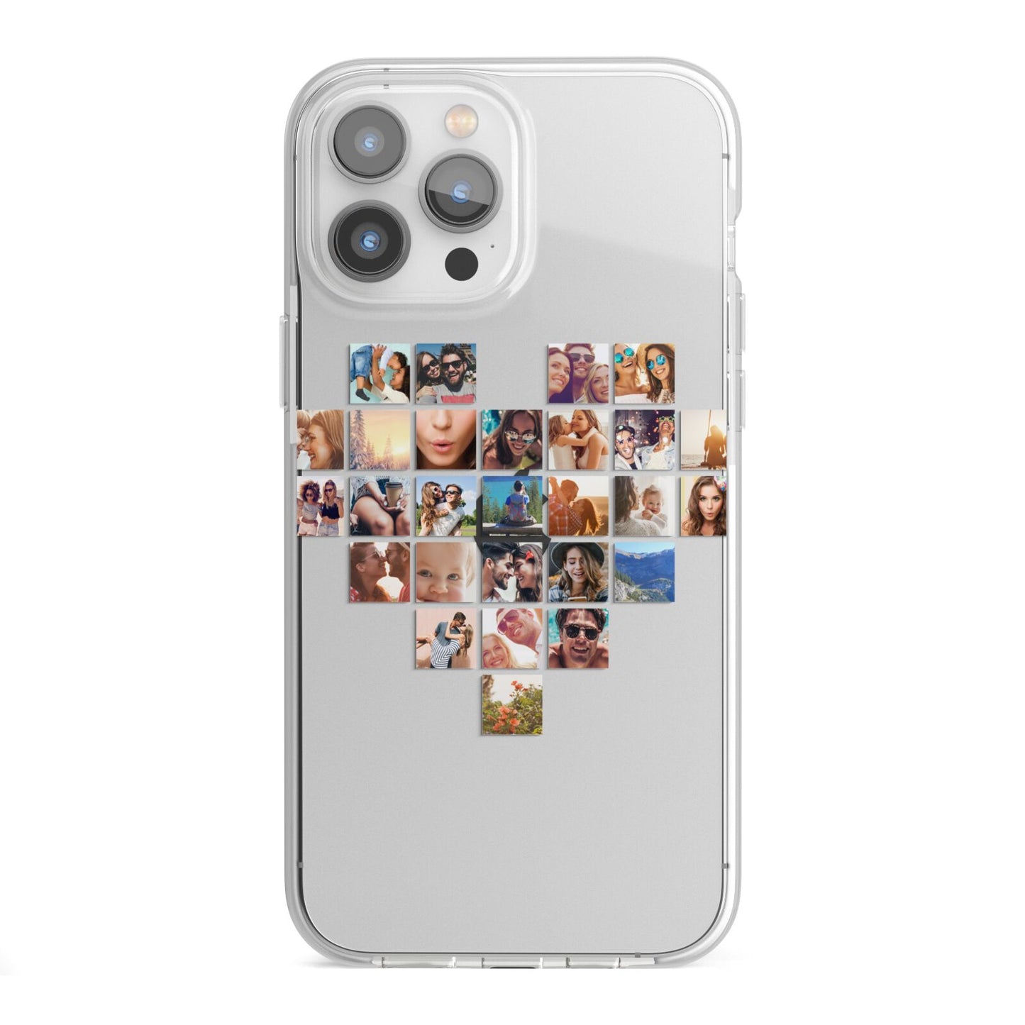 Large Heart Photo Montage Upload iPhone 13 Pro Max TPU Impact Case with White Edges