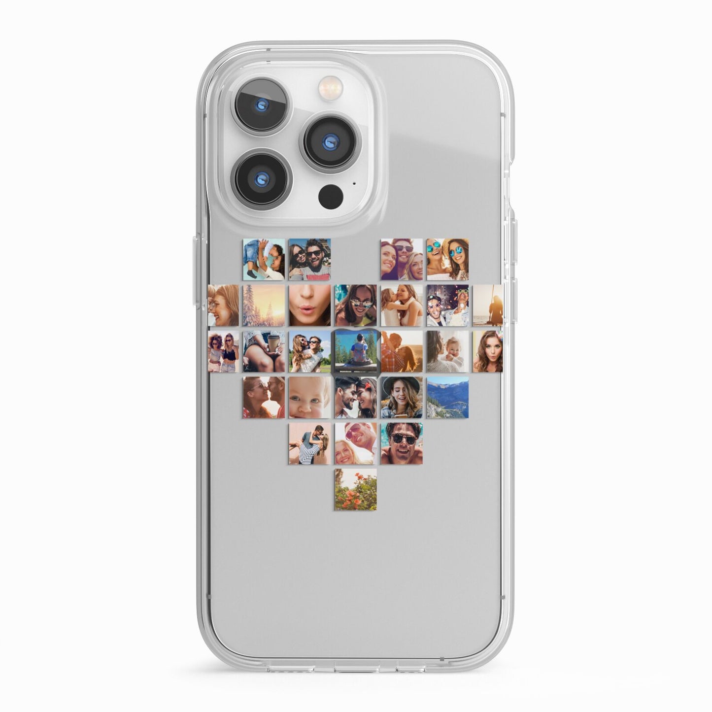 Large Heart Photo Montage Upload iPhone 13 Pro TPU Impact Case with White Edges
