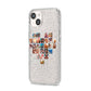 Large Heart Photo Montage Upload iPhone 14 Glitter Tough Case Starlight Angled Image