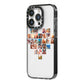 Large Heart Photo Montage Upload iPhone 14 Pro Black Impact Case Side Angle on Silver phone