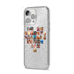 Large Heart Photo Montage Upload iPhone 14 Pro Max Glitter Tough Case Silver Angled Image