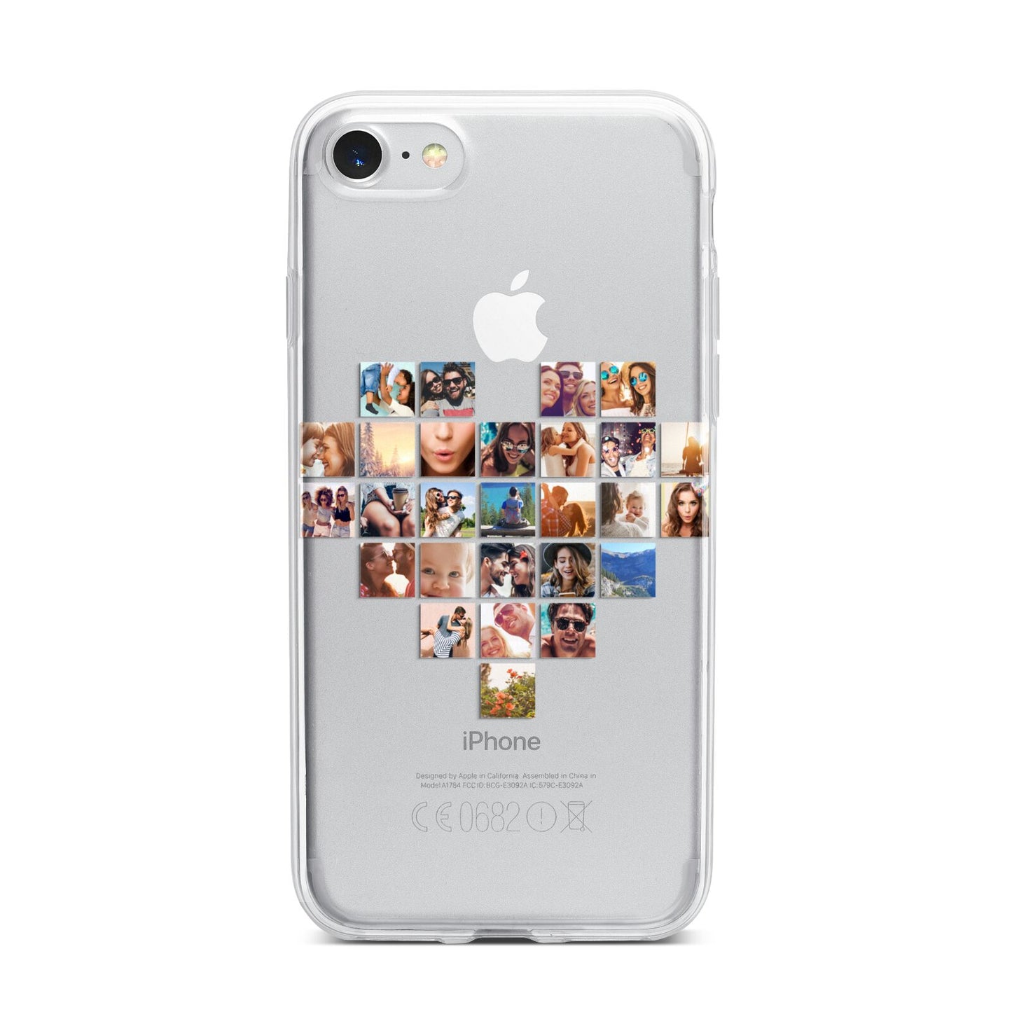 Large Heart Photo Montage Upload iPhone 7 Bumper Case on Silver iPhone
