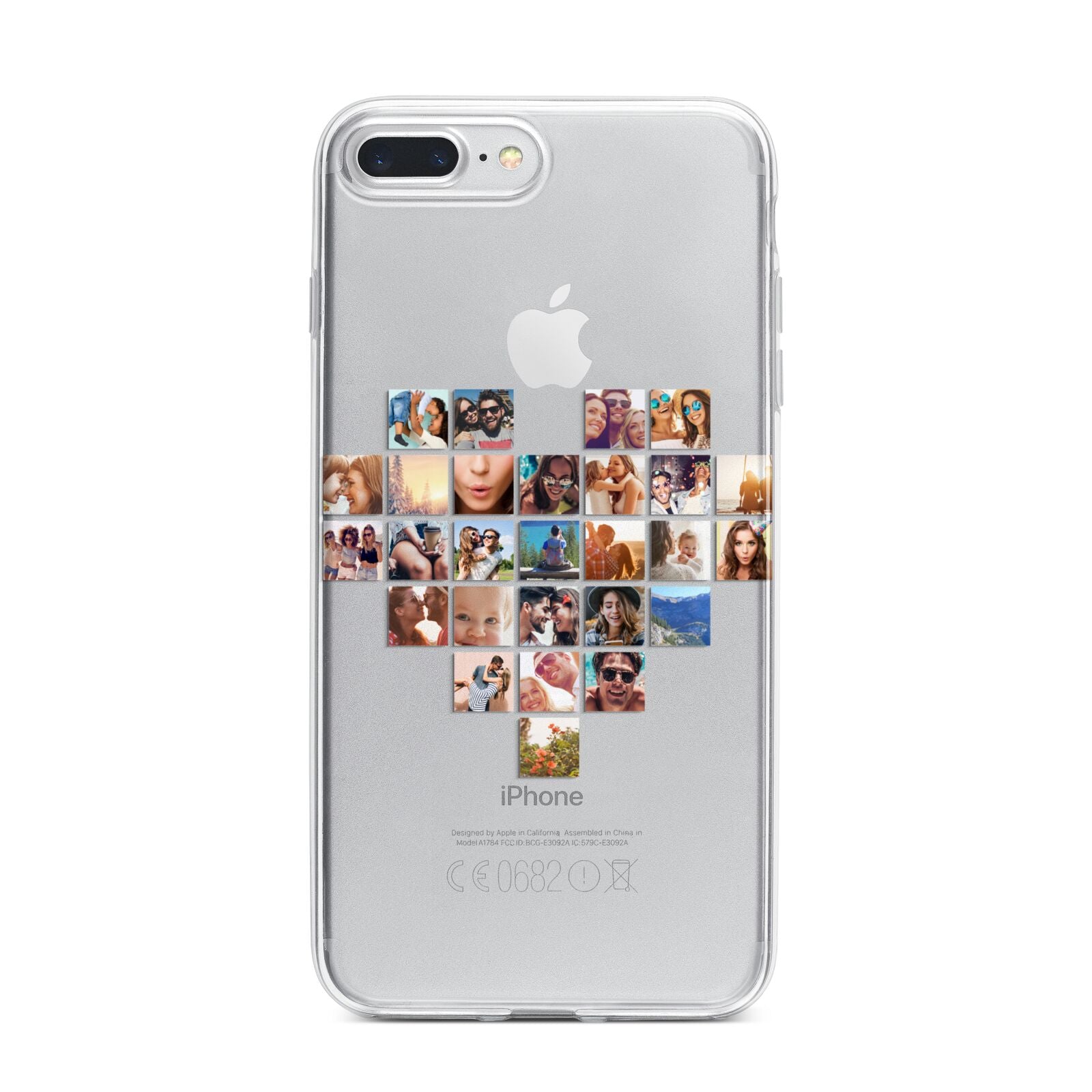 Large Heart Photo Montage Upload iPhone 7 Plus Bumper Case on Silver iPhone