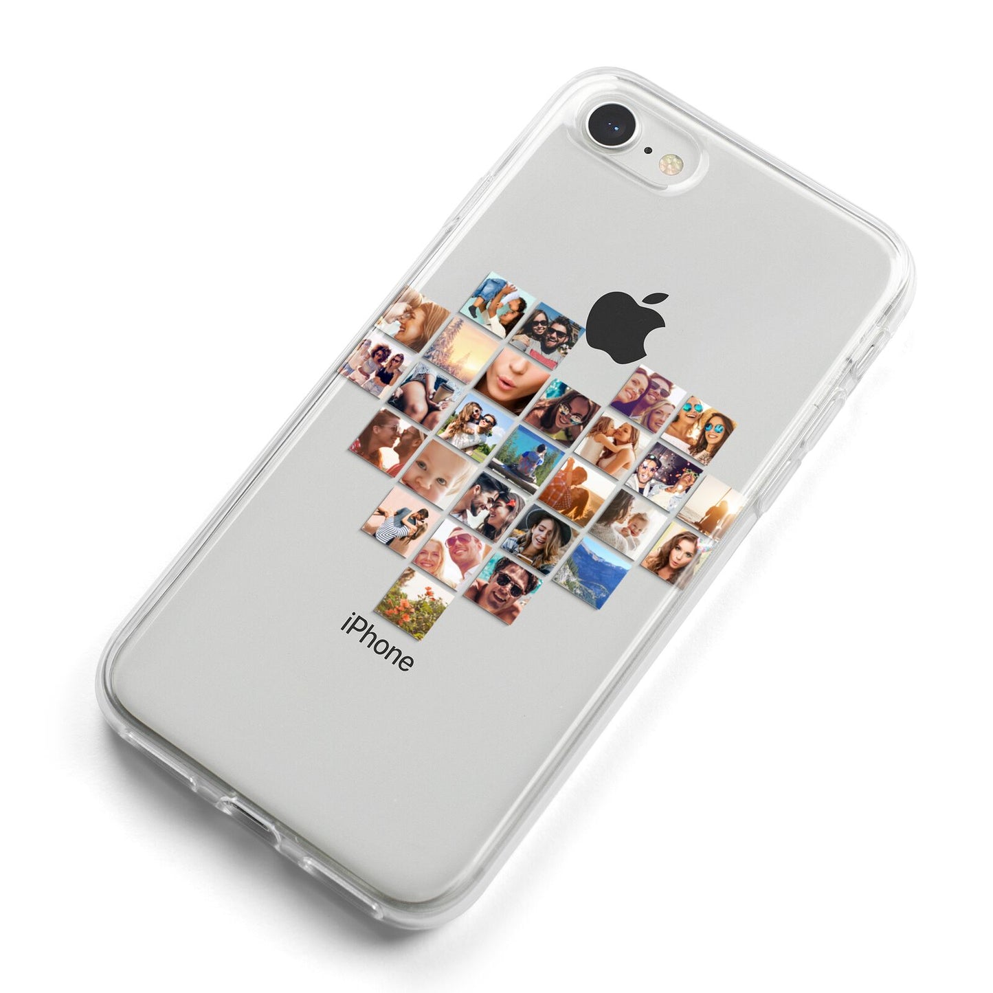 Large Heart Photo Montage Upload iPhone 8 Bumper Case on Silver iPhone Alternative Image