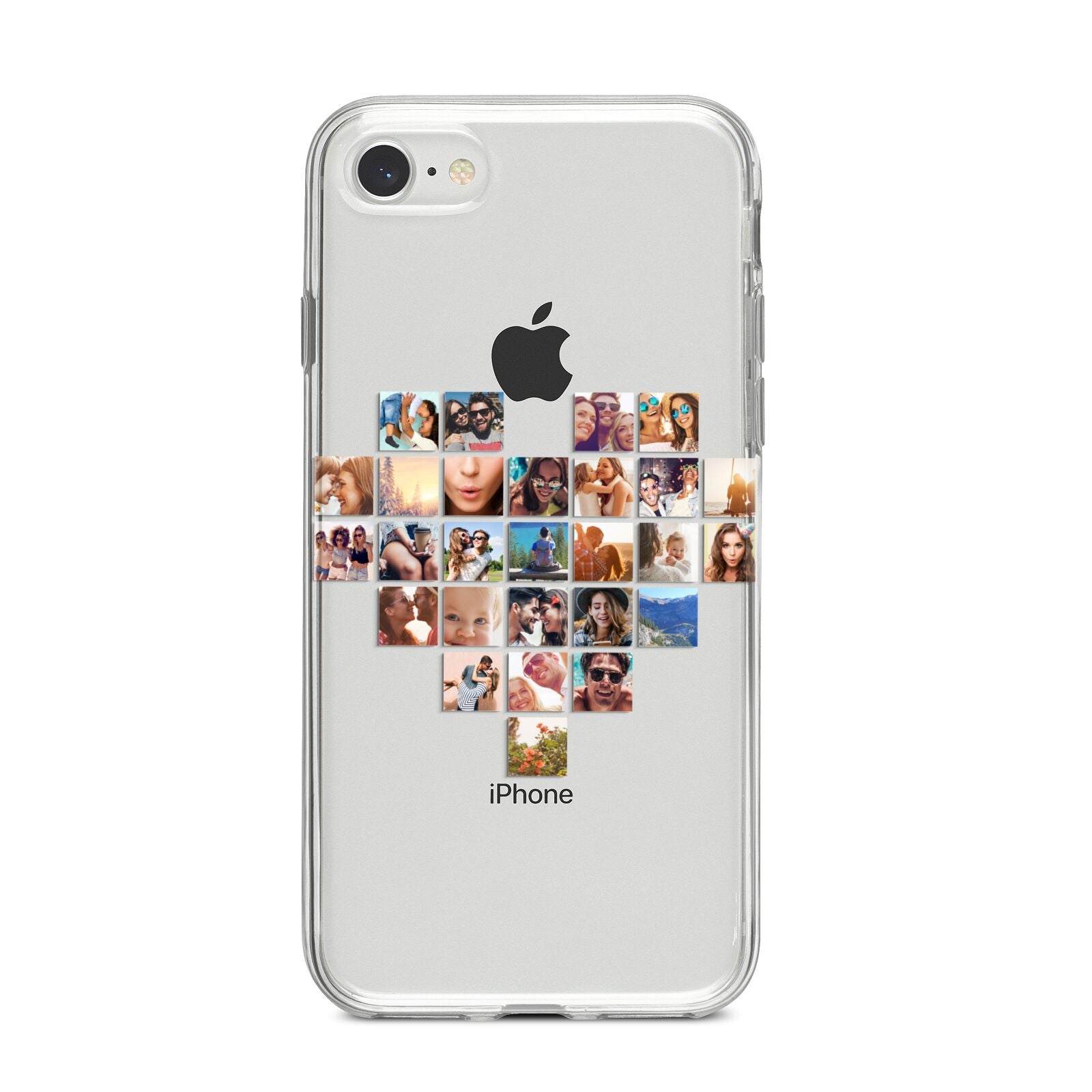 Large Heart Photo Montage Upload iPhone 8 Bumper Case on Silver iPhone