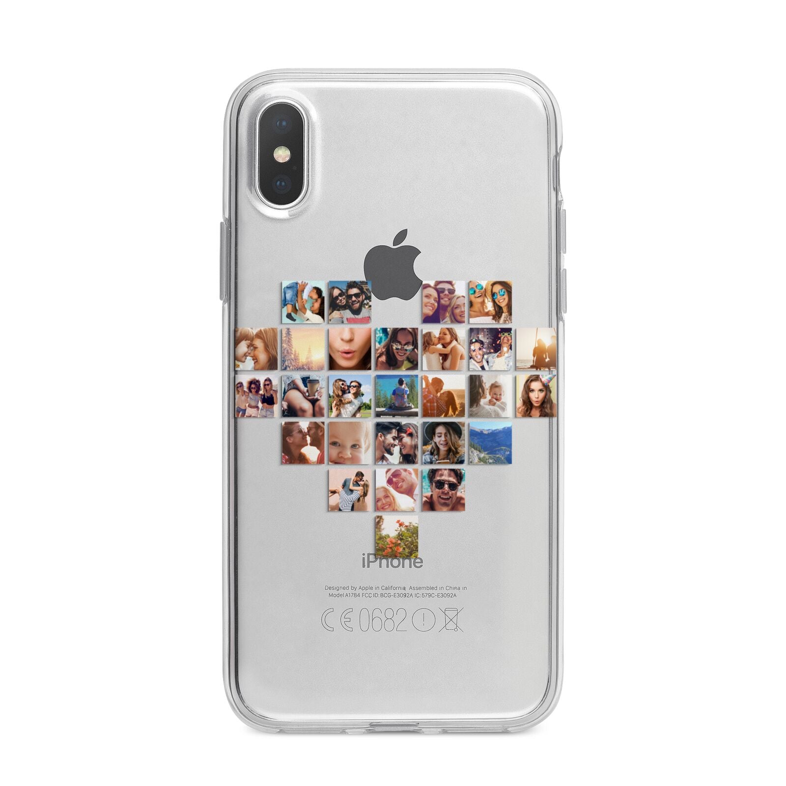 Large Heart Photo Montage Upload iPhone X Bumper Case on Silver iPhone Alternative Image 1