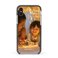 Large Mothers Day Photo with Name Apple iPhone Xs Impact Case Black Edge on Gold Phone
