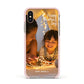 Large Mothers Day Photo with Name Apple iPhone Xs Impact Case Pink Edge on Gold Phone