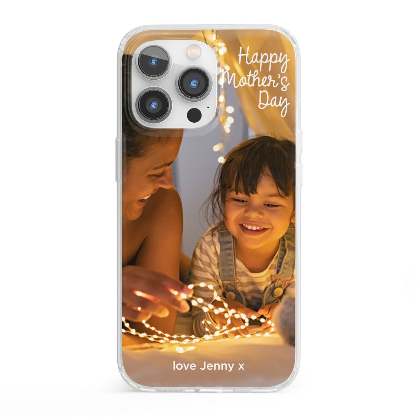 Large Mothers Day Photo with Name iPhone 13 Pro Clear Bumper Case