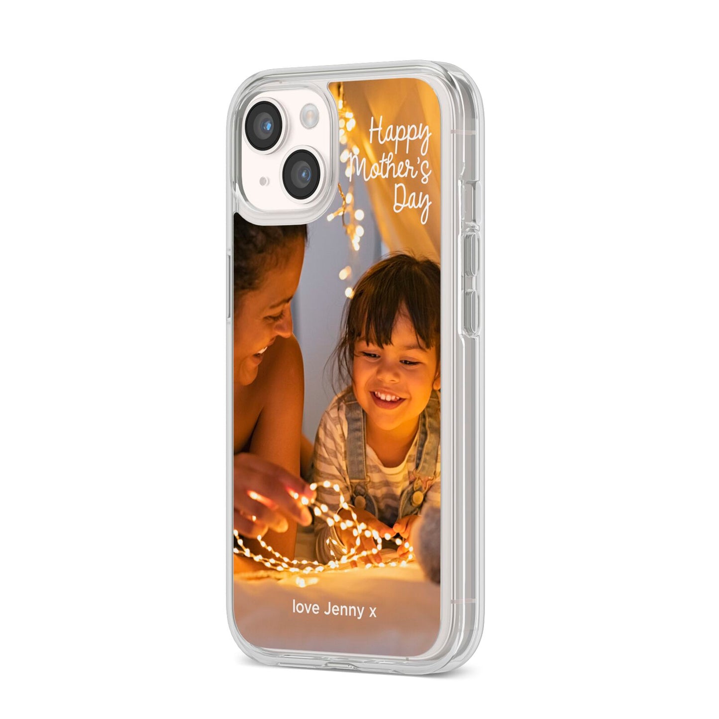 Large Mothers Day Photo with Name iPhone 14 Clear Tough Case Starlight Angled Image