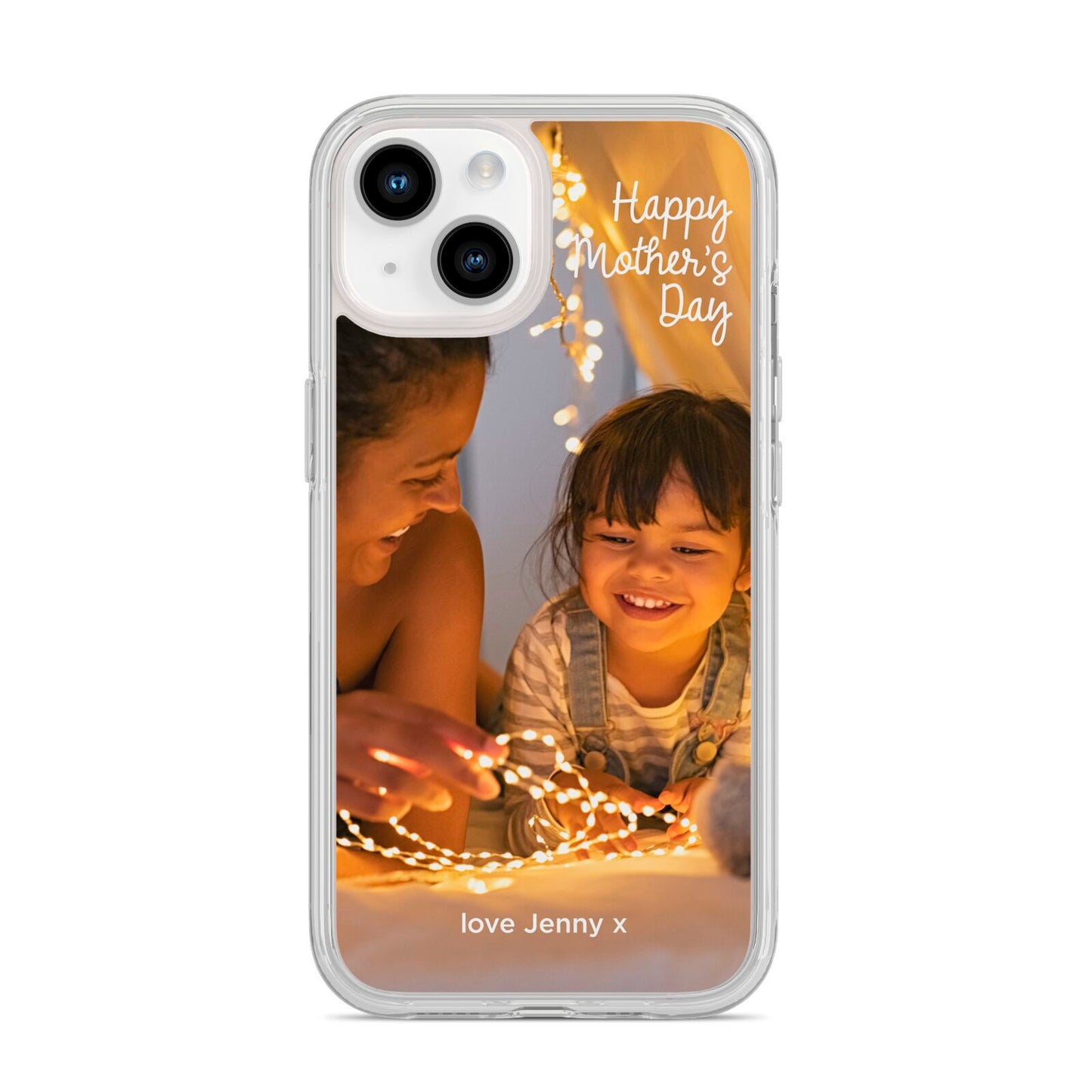 Large Mothers Day Photo with Name iPhone 14 Clear Tough Case Starlight
