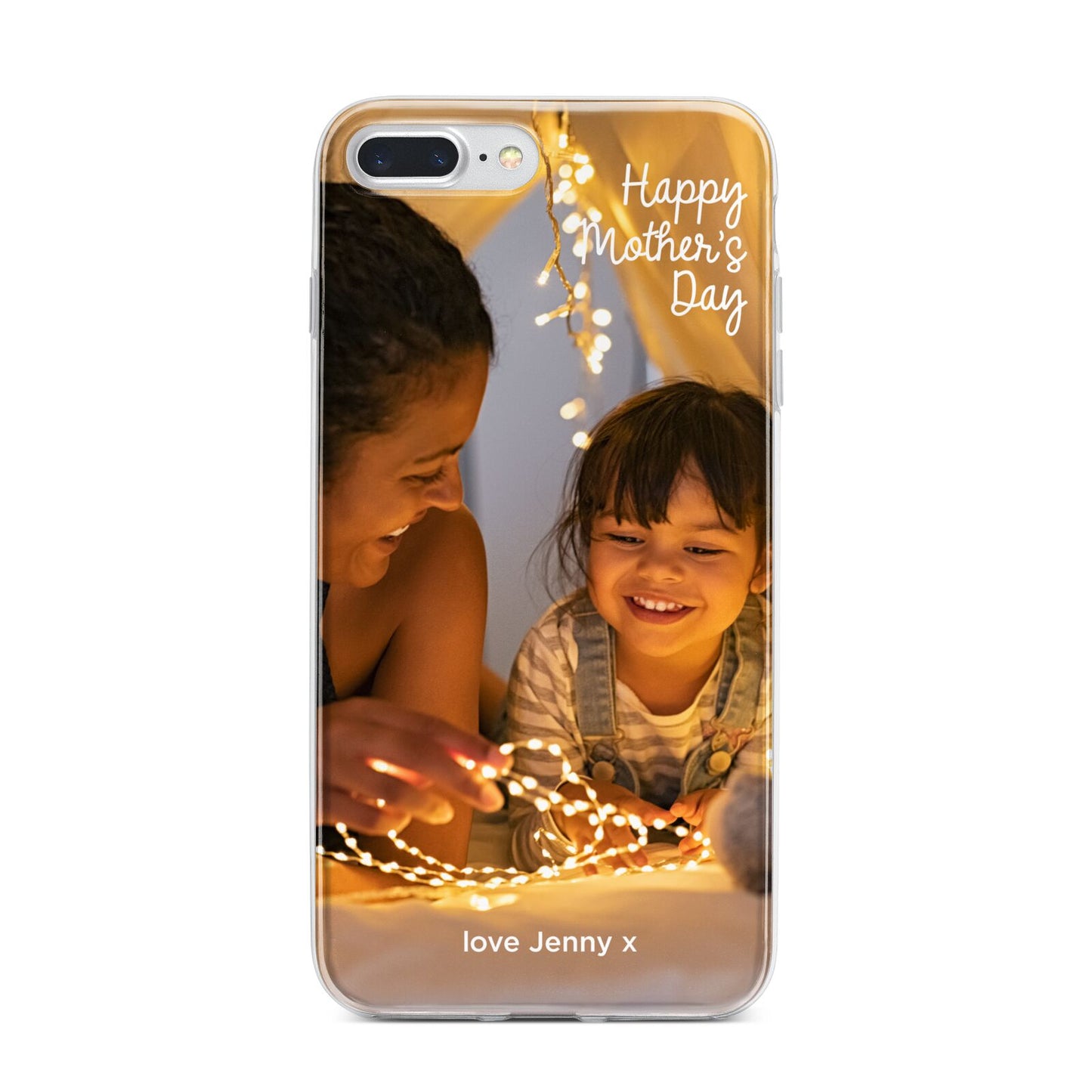Large Mothers Day Photo with Name iPhone 7 Plus Bumper Case on Silver iPhone