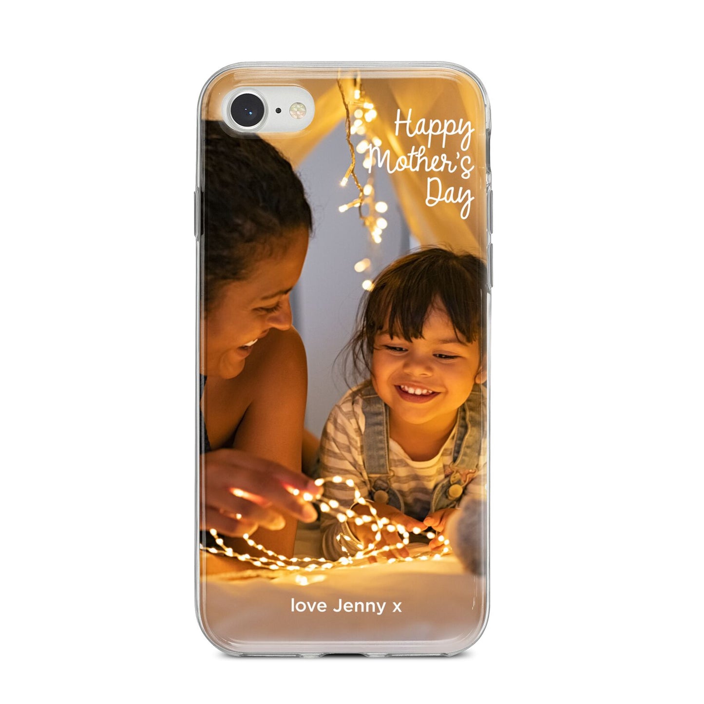 Large Mothers Day Photo with Name iPhone 8 Bumper Case on Silver iPhone