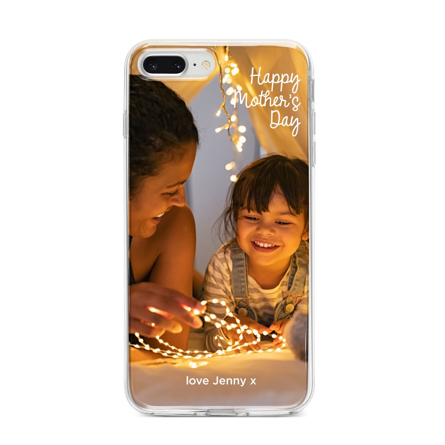 Large Mothers Day Photo with Name iPhone 8 Plus Bumper Case on Silver iPhone