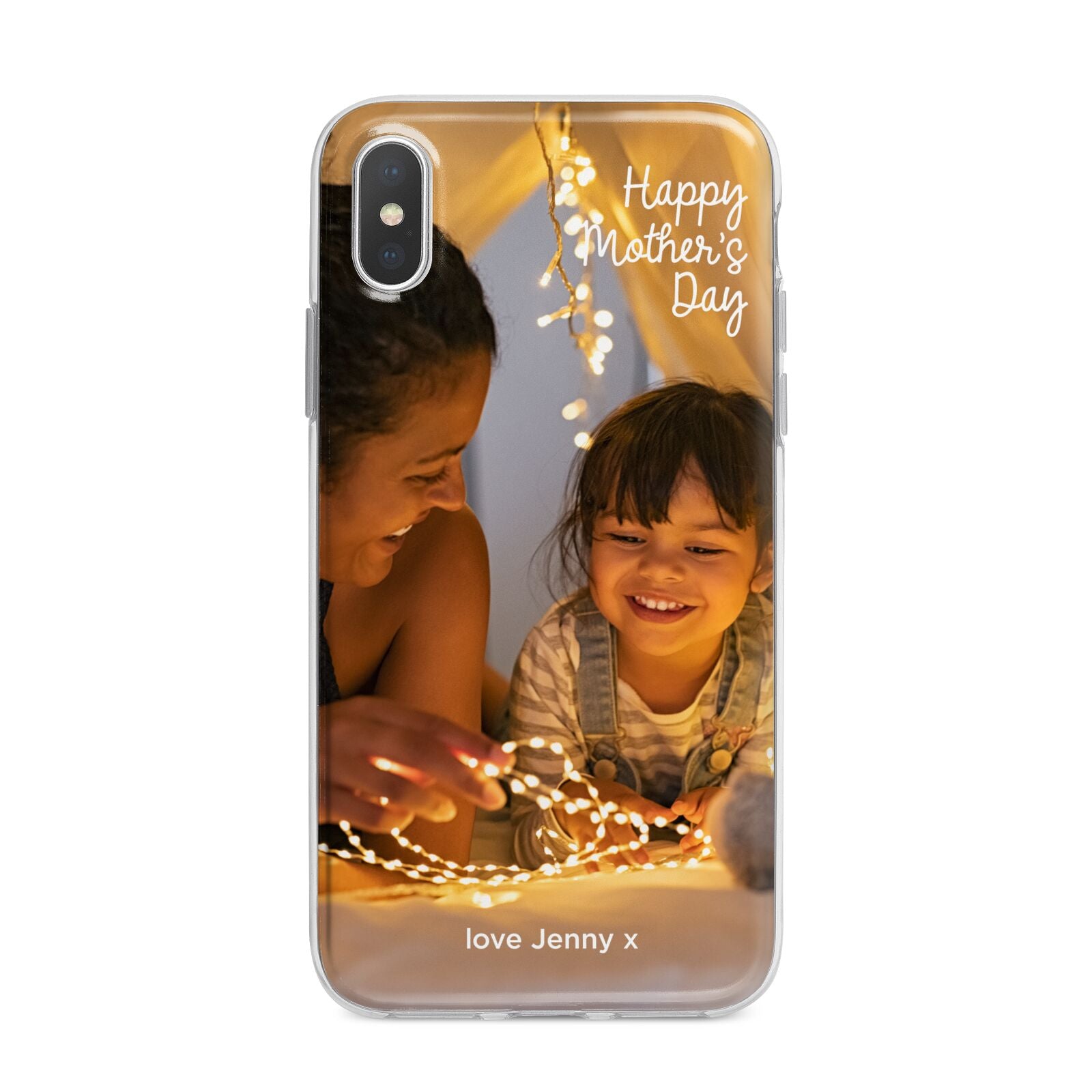 Large Mothers Day Photo with Name iPhone X Bumper Case on Silver iPhone Alternative Image 1