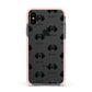 Large Munsterlander Icon with Name Apple iPhone Xs Impact Case Pink Edge on Black Phone