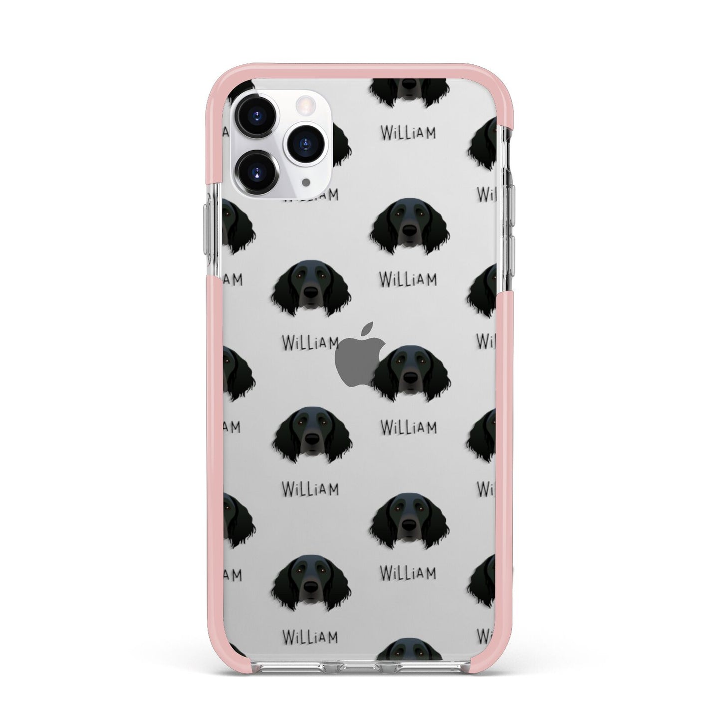 Large Munsterlander Icon with Name iPhone 11 Pro Max Impact Pink Edge Case