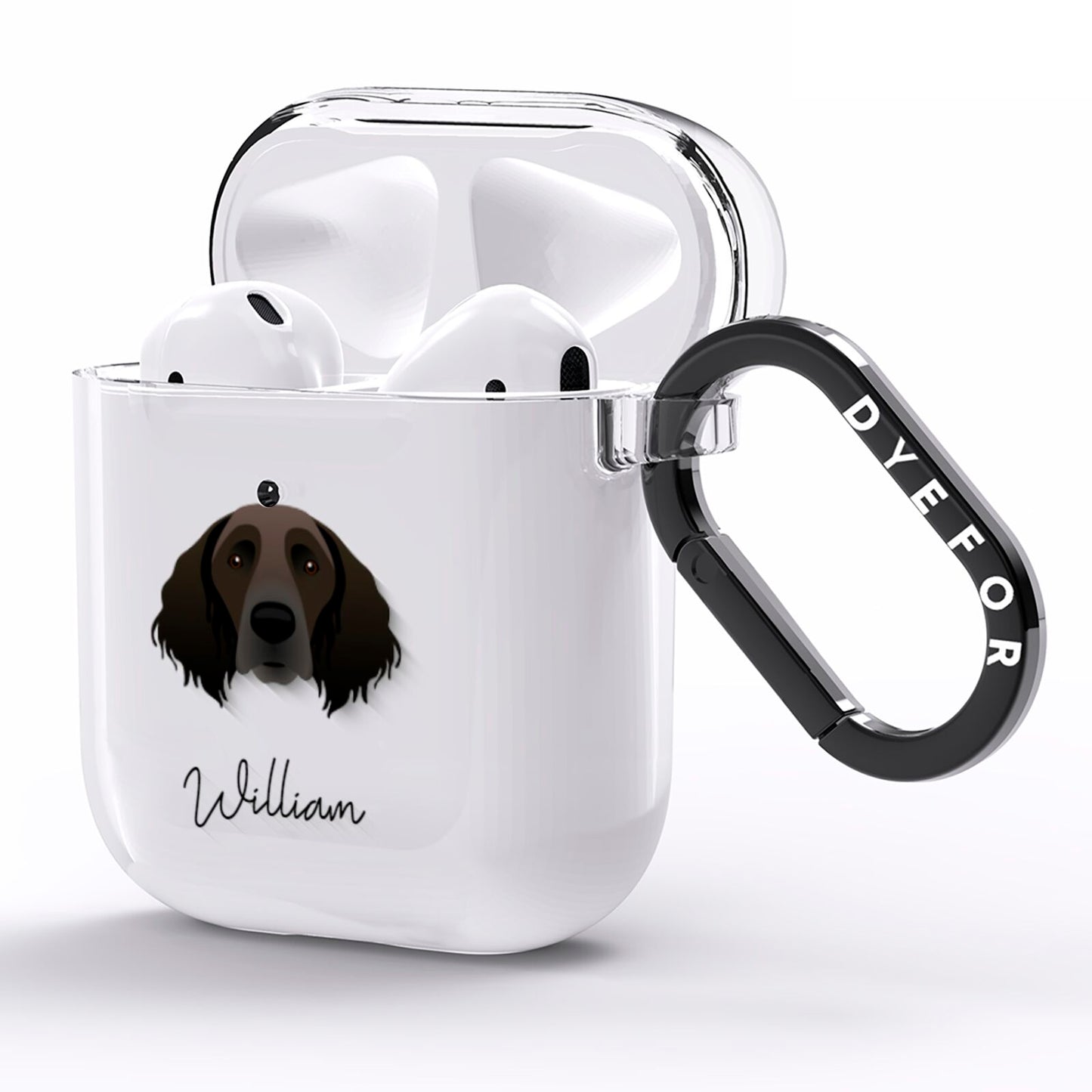 Large Munsterlander Personalised AirPods Clear Case Side Image