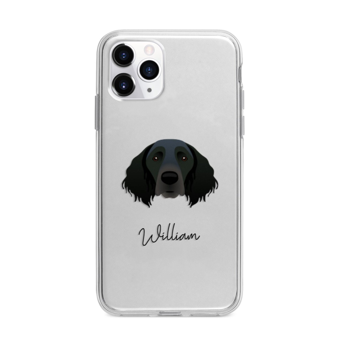 Large Munsterlander Personalised Apple iPhone 11 Pro Max in Silver with Bumper Case