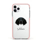 Large Munsterlander Personalised Apple iPhone 11 Pro in Silver with Pink Impact Case