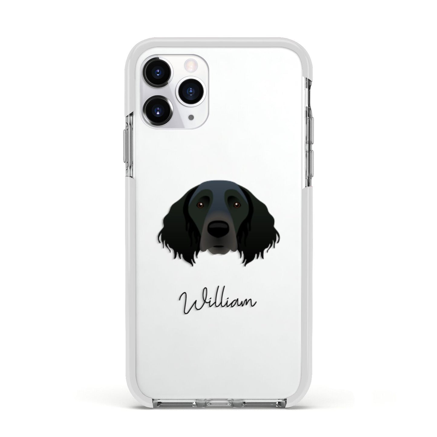Large Munsterlander Personalised Apple iPhone 11 Pro in Silver with White Impact Case