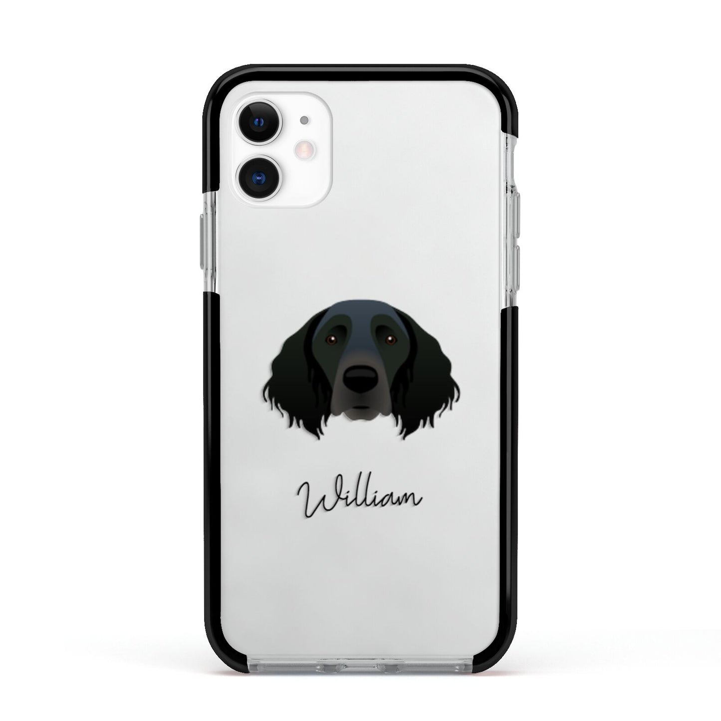 Large Munsterlander Personalised Apple iPhone 11 in White with Black Impact Case