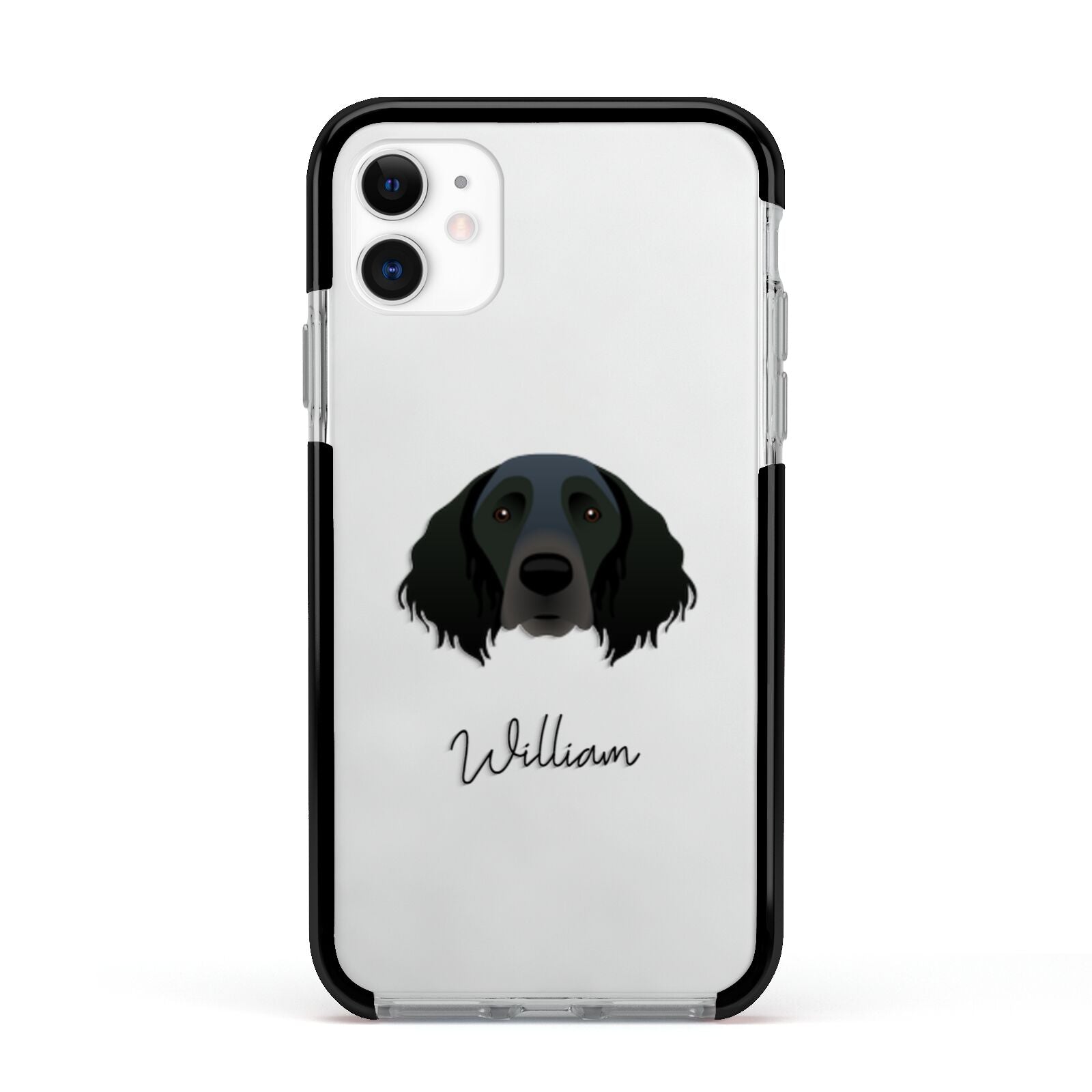 Large Munsterlander Personalised Apple iPhone 11 in White with Black Impact Case