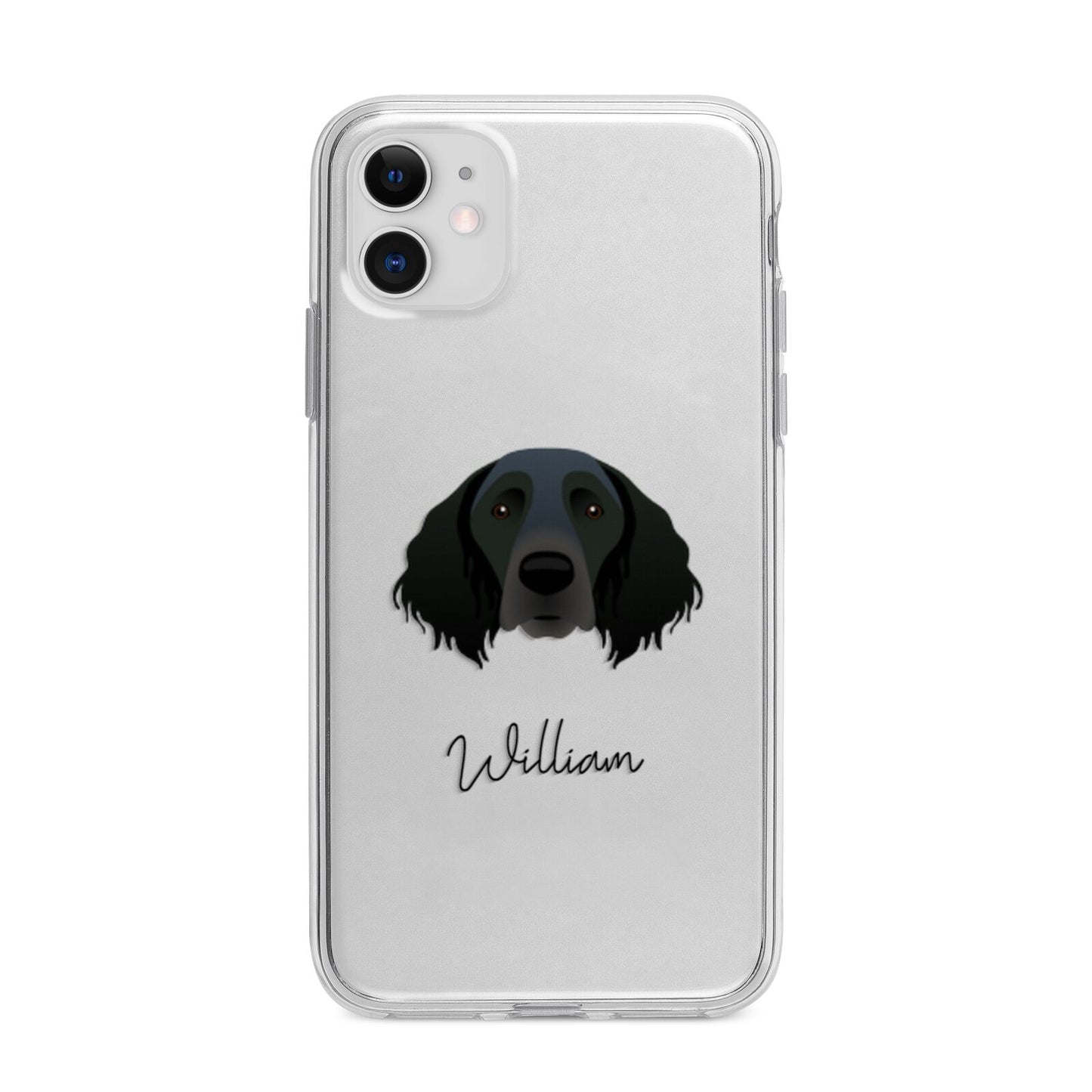 Large Munsterlander Personalised Apple iPhone 11 in White with Bumper Case